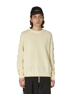 3D Diagonal Crewneck Sweater Beige