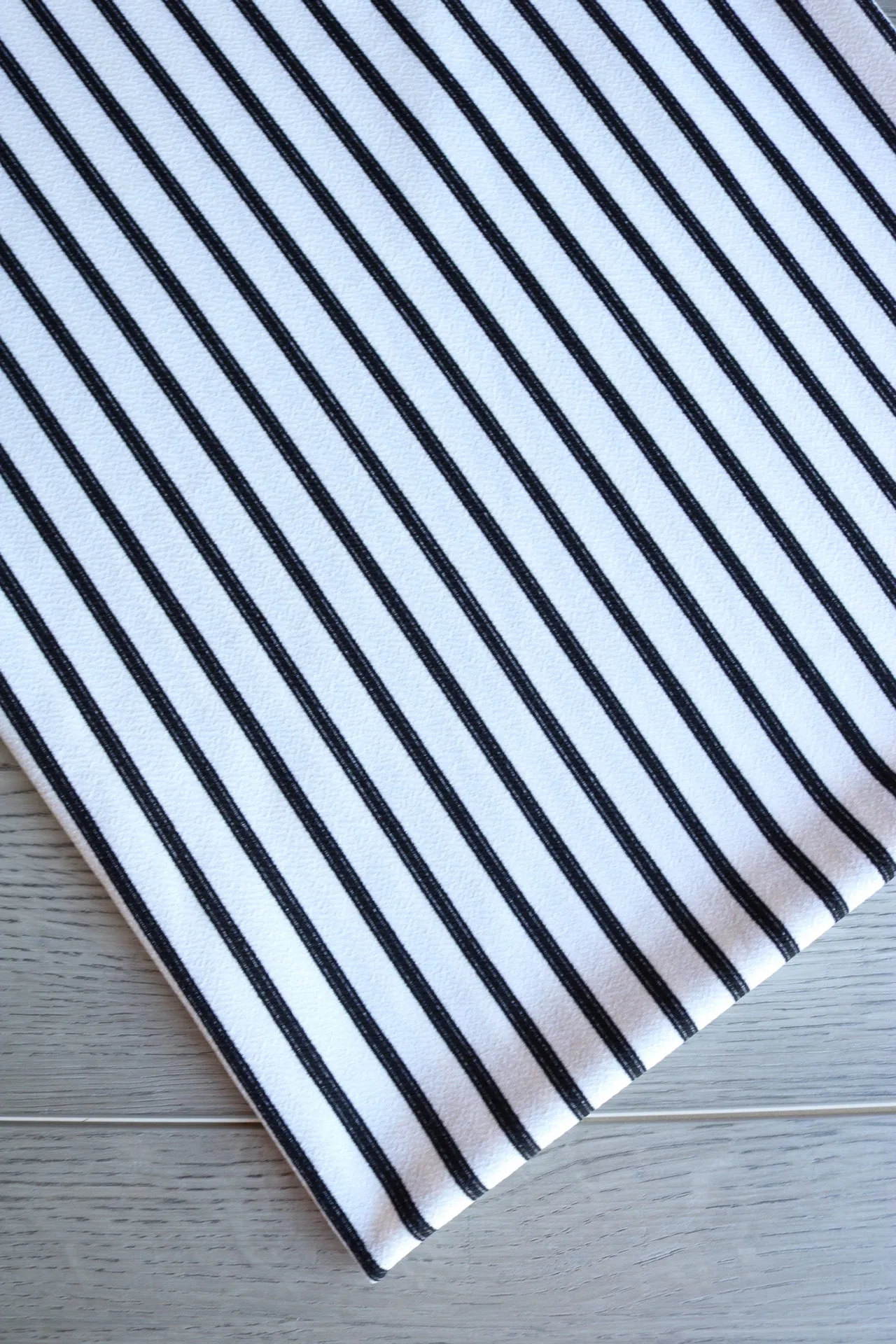 Black on Ivory Vertical Stripe Liverpool