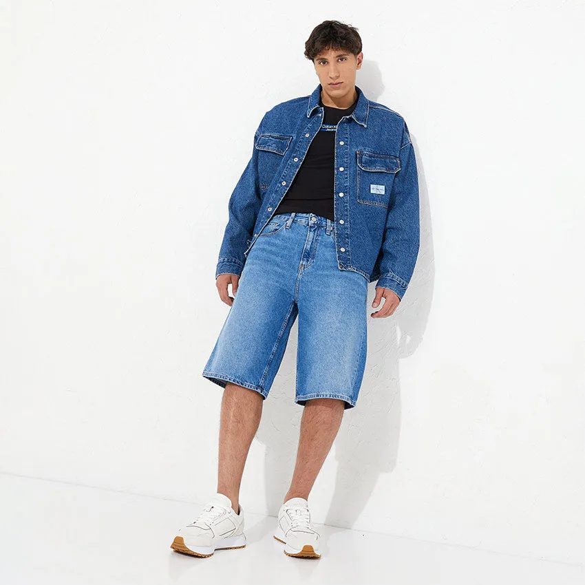 Boxy Loose Utility Shirt - Denim Dark