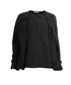 Celine Cropped Black Trench Coat Size 34 AGL2508