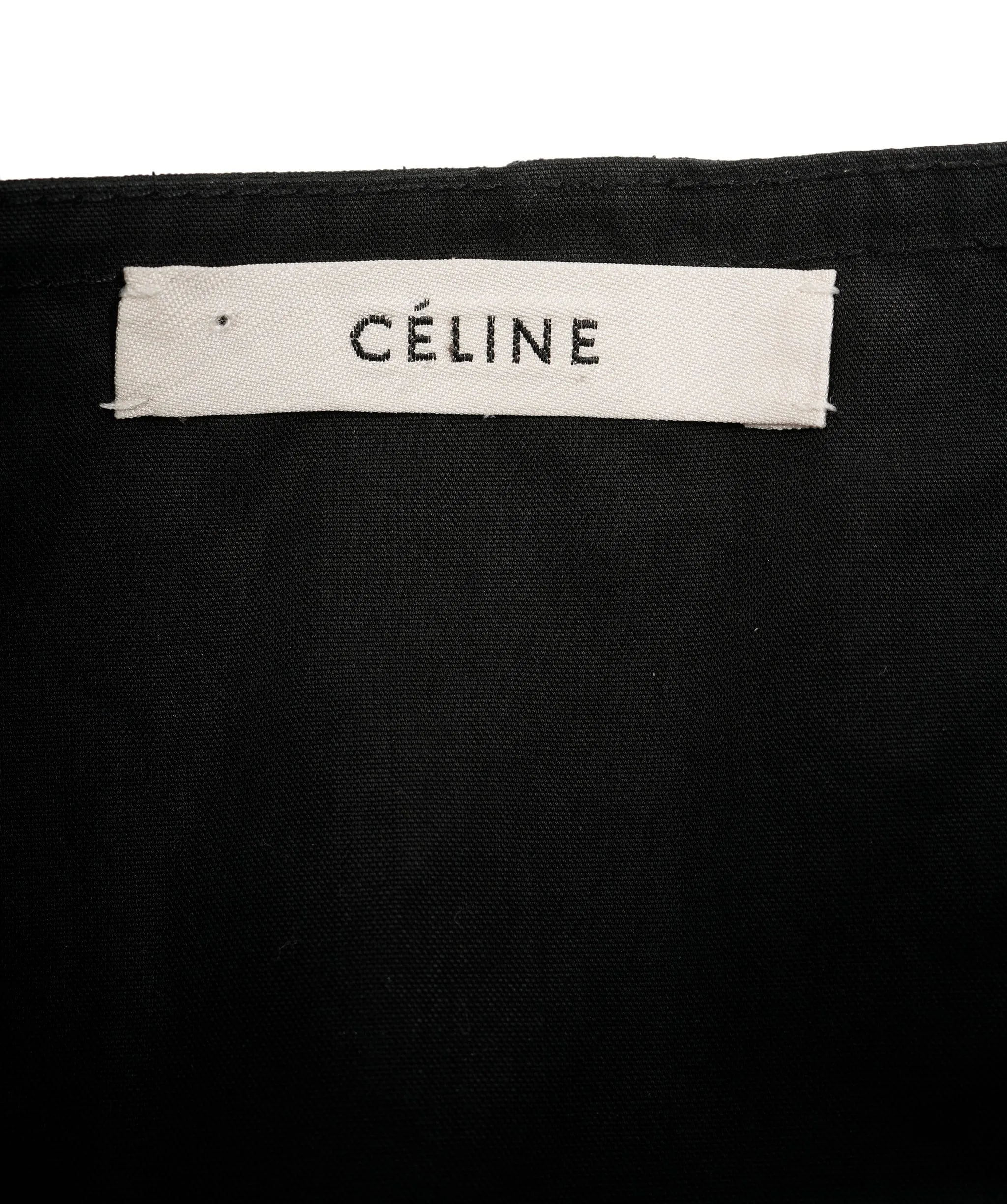 Celine Cropped Black Trench Coat Size 34 AGL2508