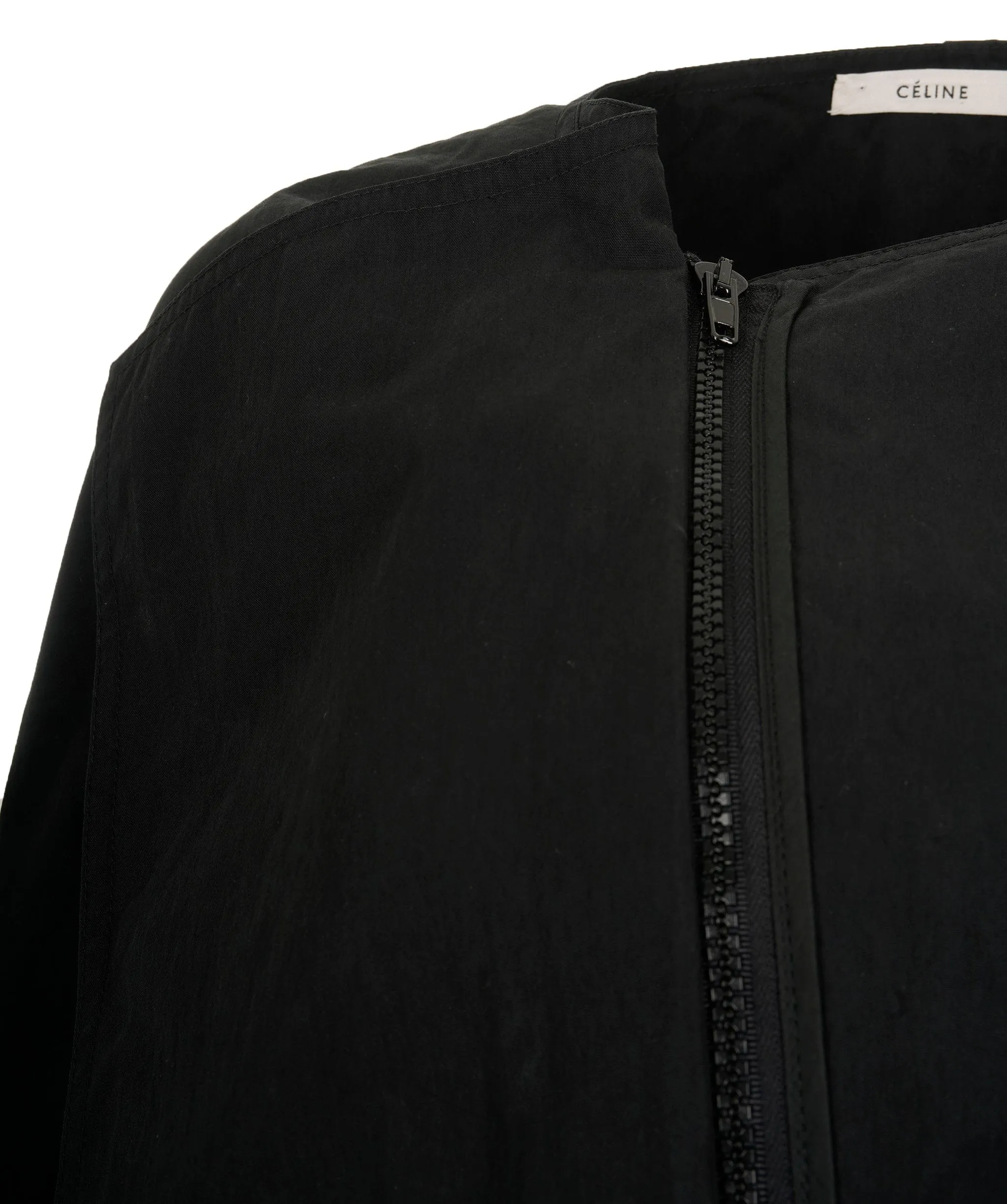 Celine Cropped Black Trench Coat Size 34 AGL2508