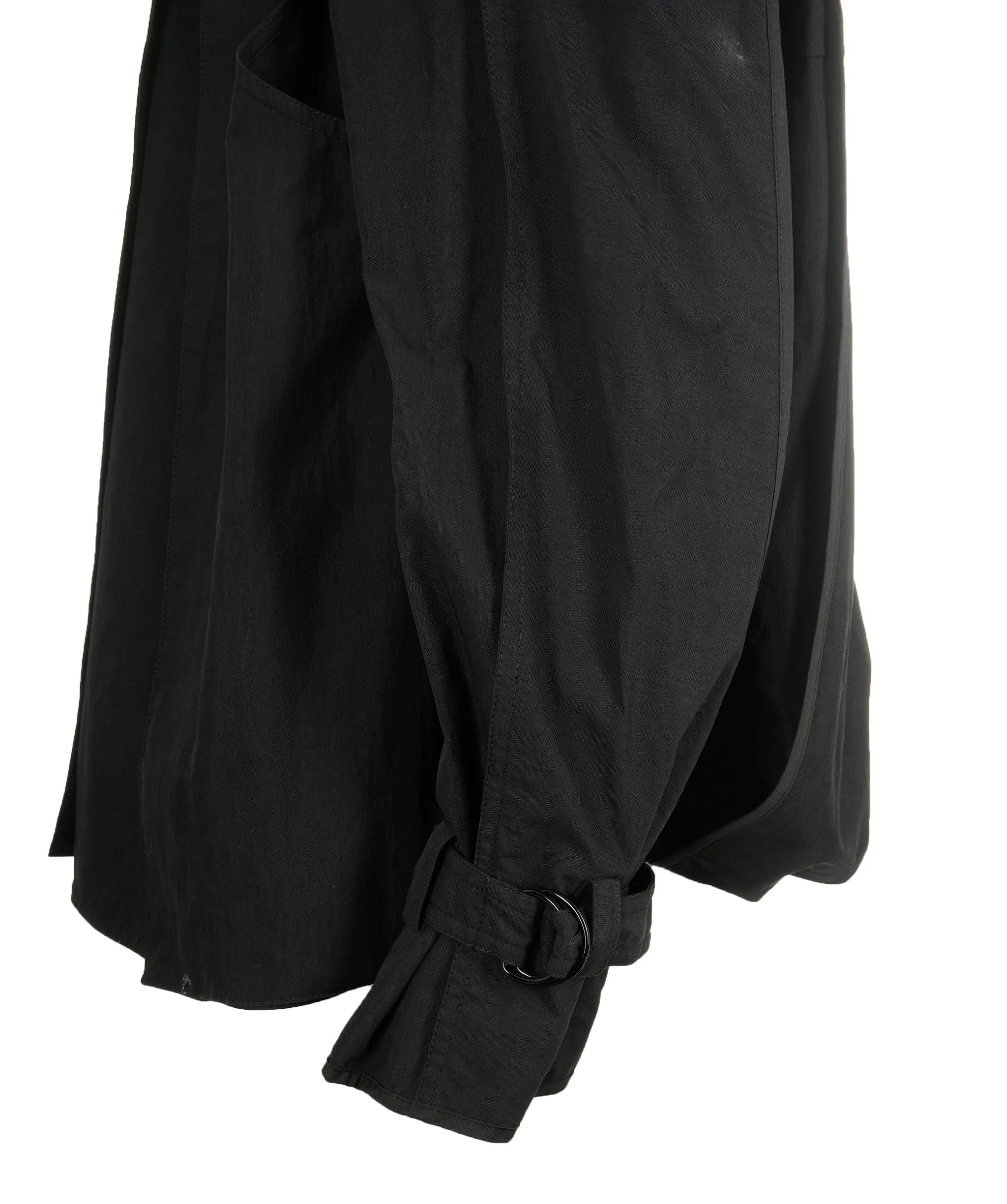 Celine Cropped Black Trench Coat Size 34 AGL2508