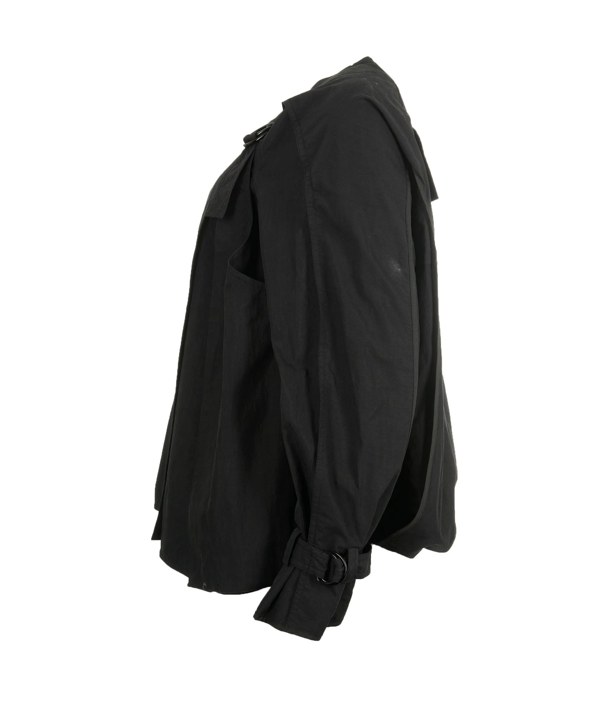 Celine Cropped Black Trench Coat Size 34 AGL2508