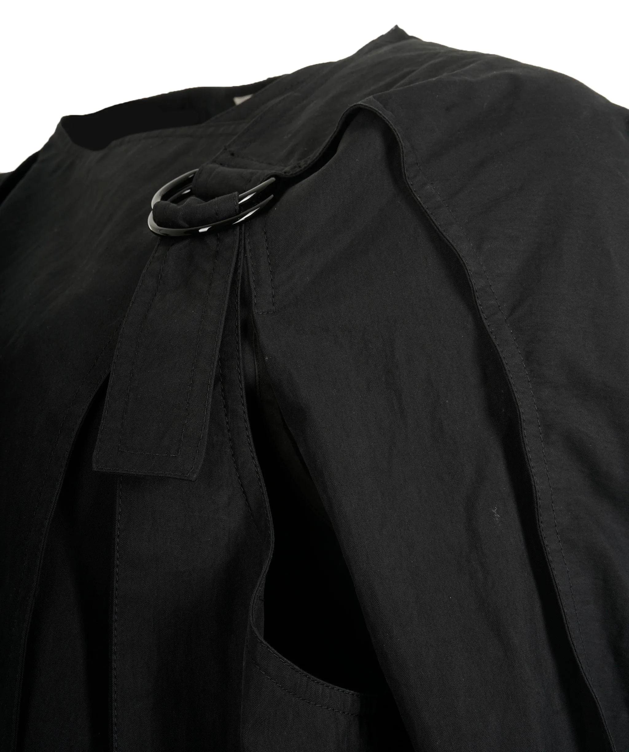 Celine Cropped Black Trench Coat Size 34 AGL2508