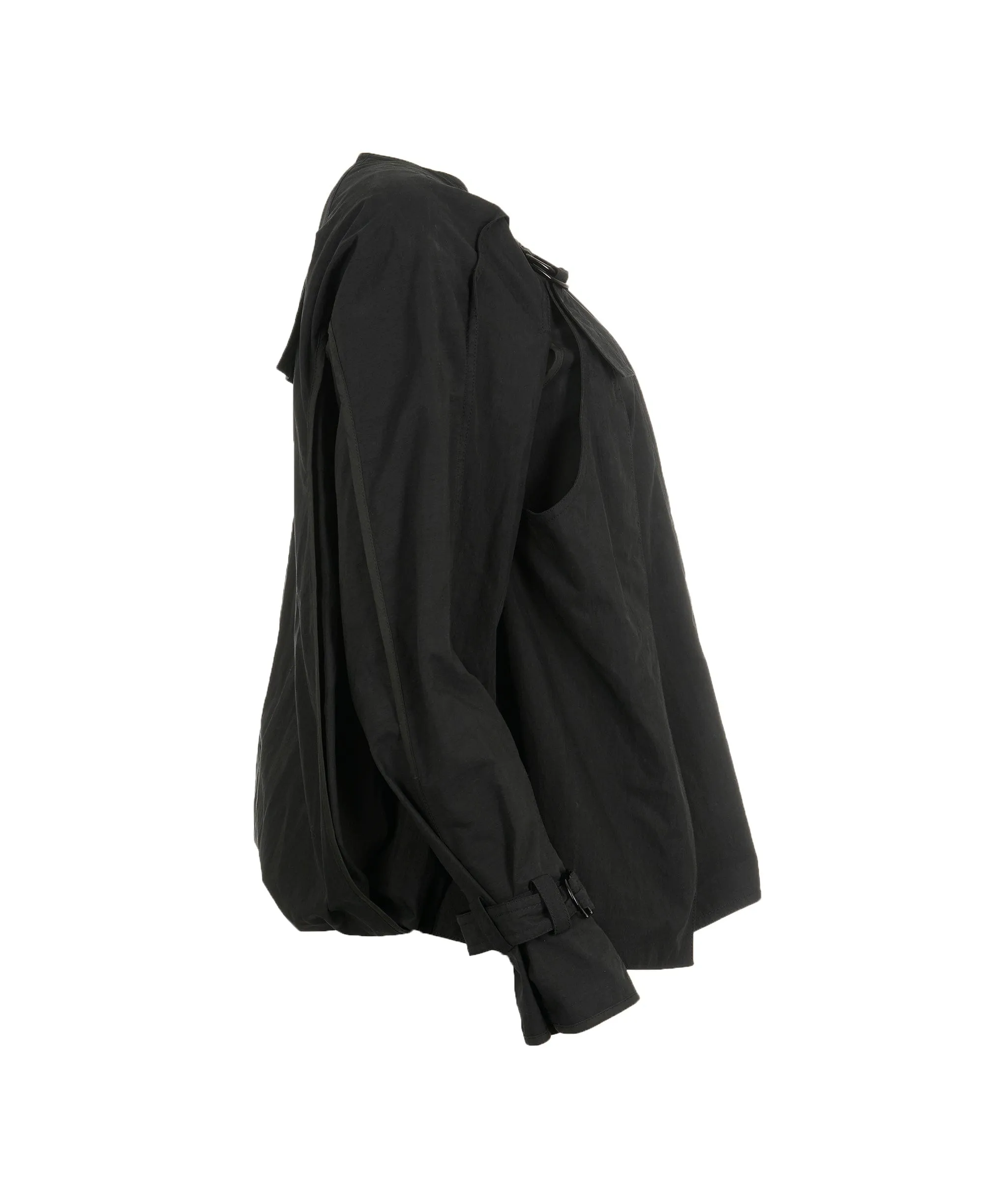 Celine Cropped Black Trench Coat Size 34 AGL2508