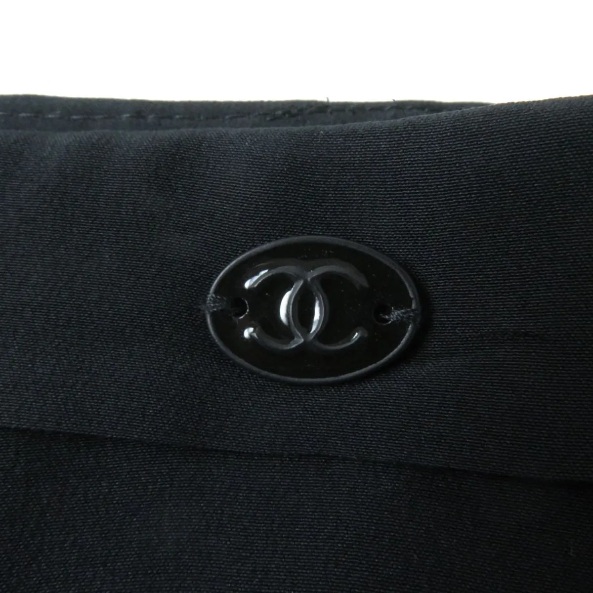 Chanel Silk Pleated Skirt with COCO Mark Plate