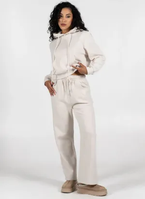 Charly Fleece Straight Leg Pant | Latte