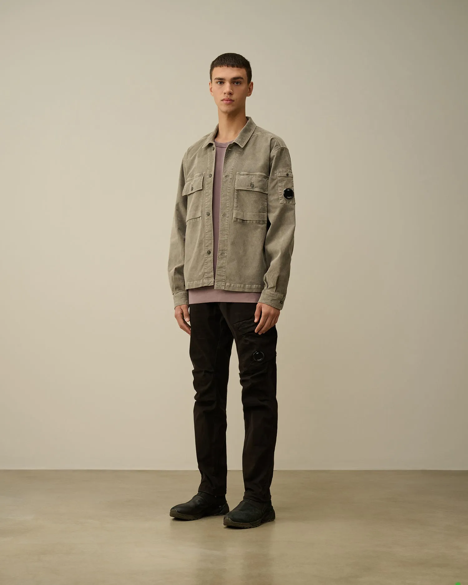 Corduroy Buttoned Utility Overshirt - Walnut