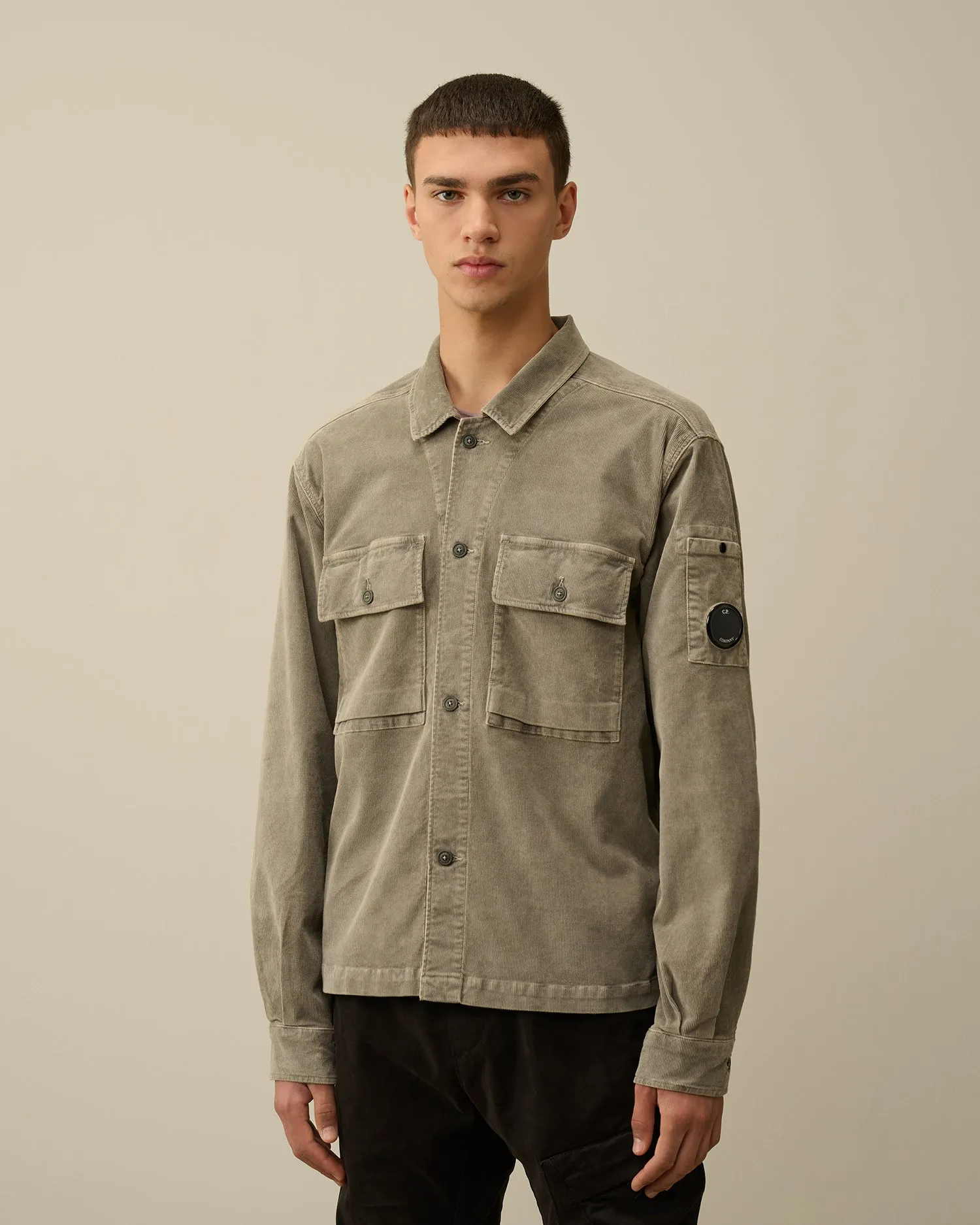 Corduroy Buttoned Utility Overshirt - Walnut
