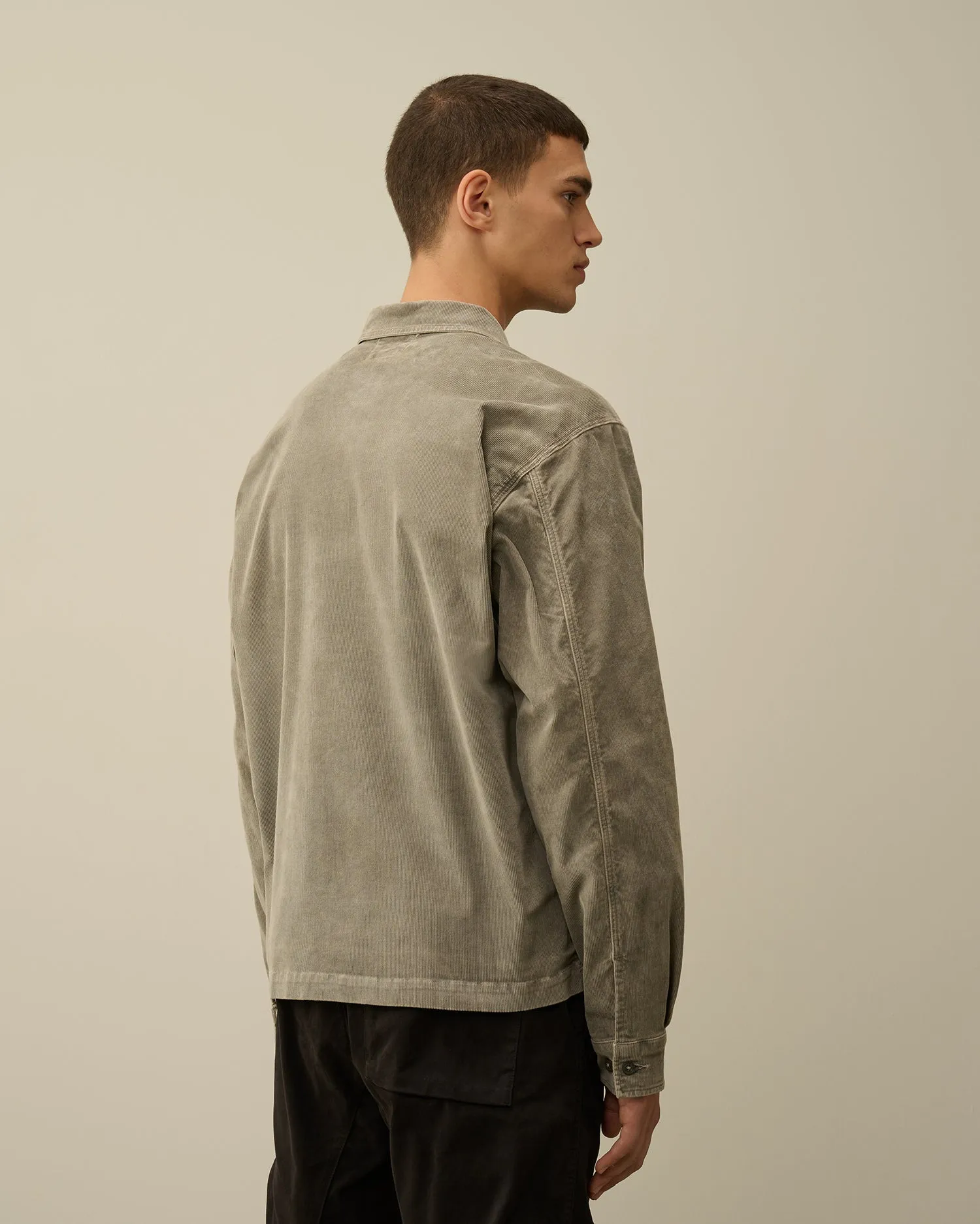 Corduroy Buttoned Utility Overshirt - Walnut