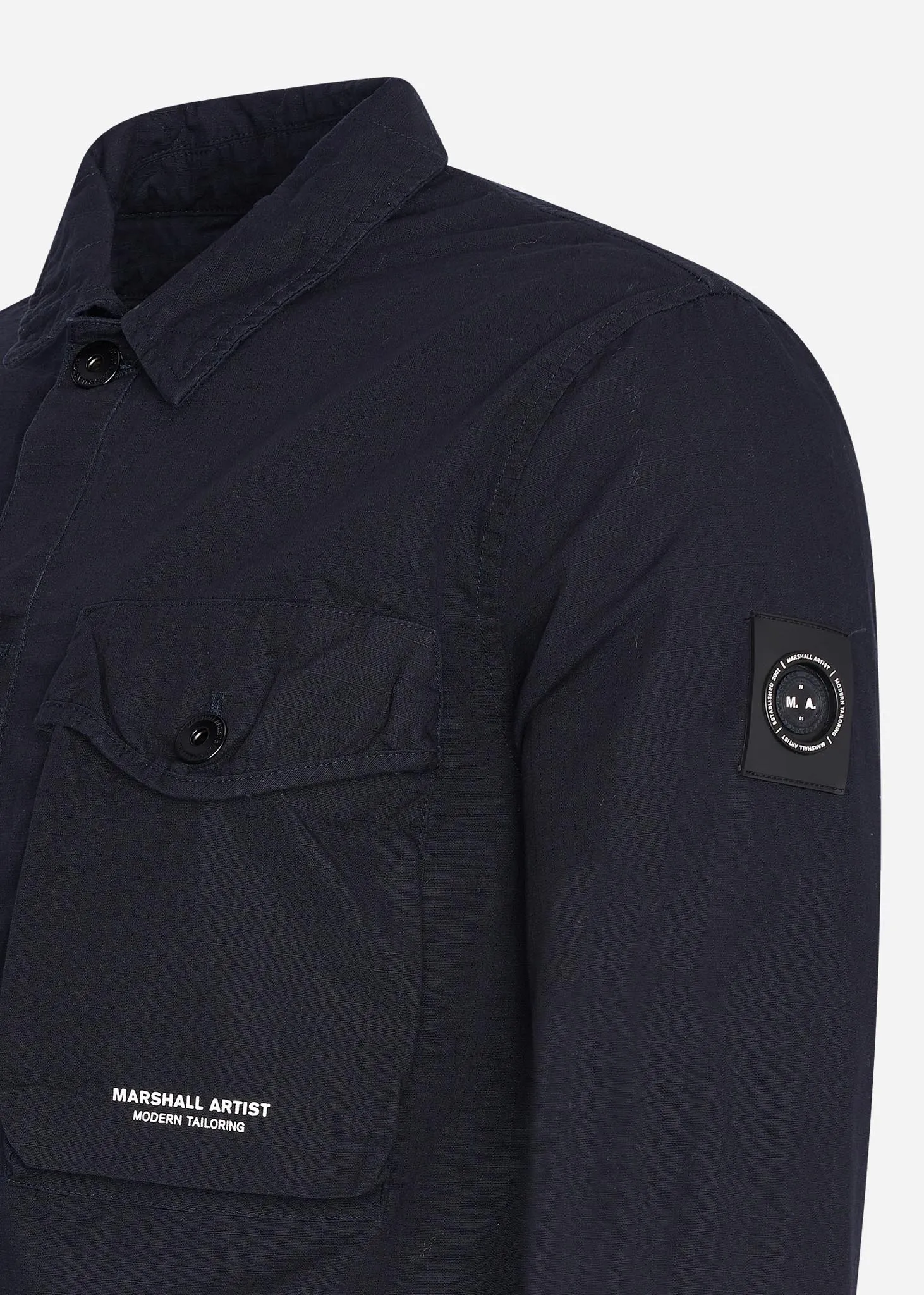 Cotton ripstop overshirt - navy