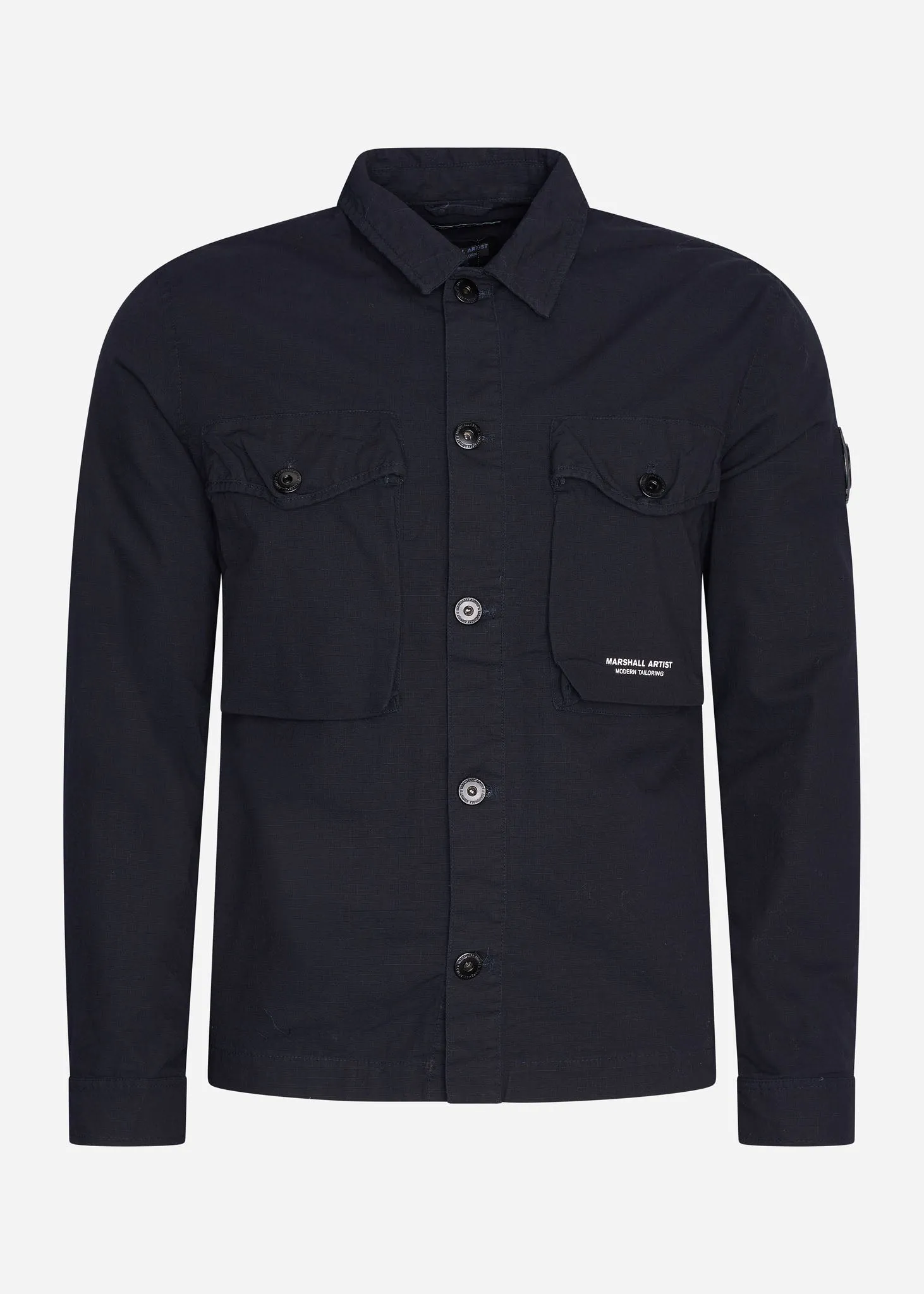 Cotton ripstop overshirt - navy
