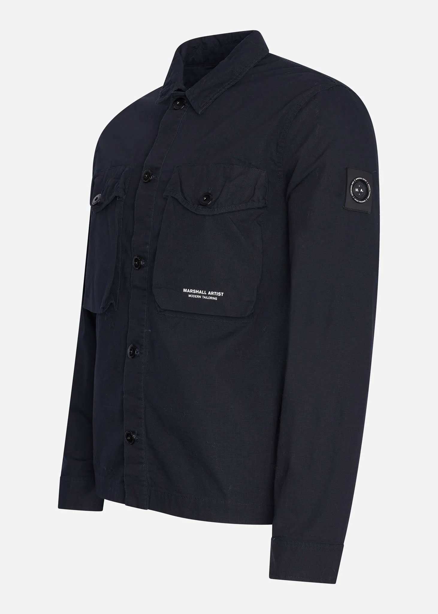 Cotton ripstop overshirt - navy