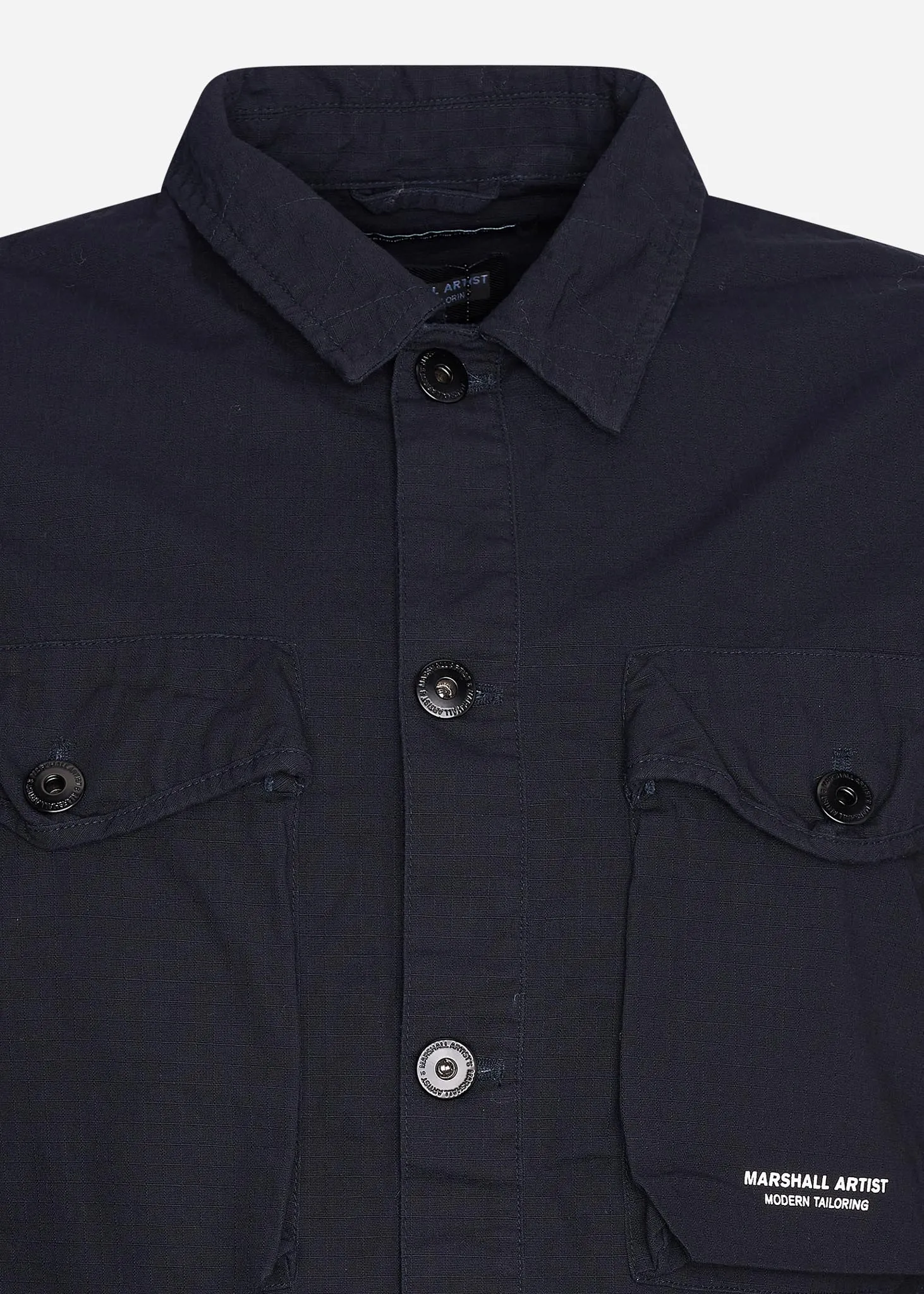 Cotton ripstop overshirt - navy