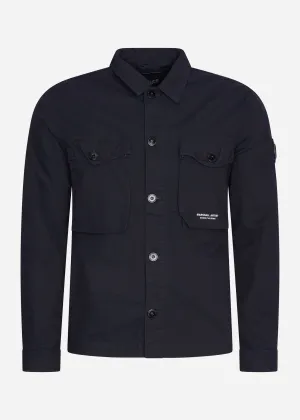 Cotton ripstop overshirt - navy