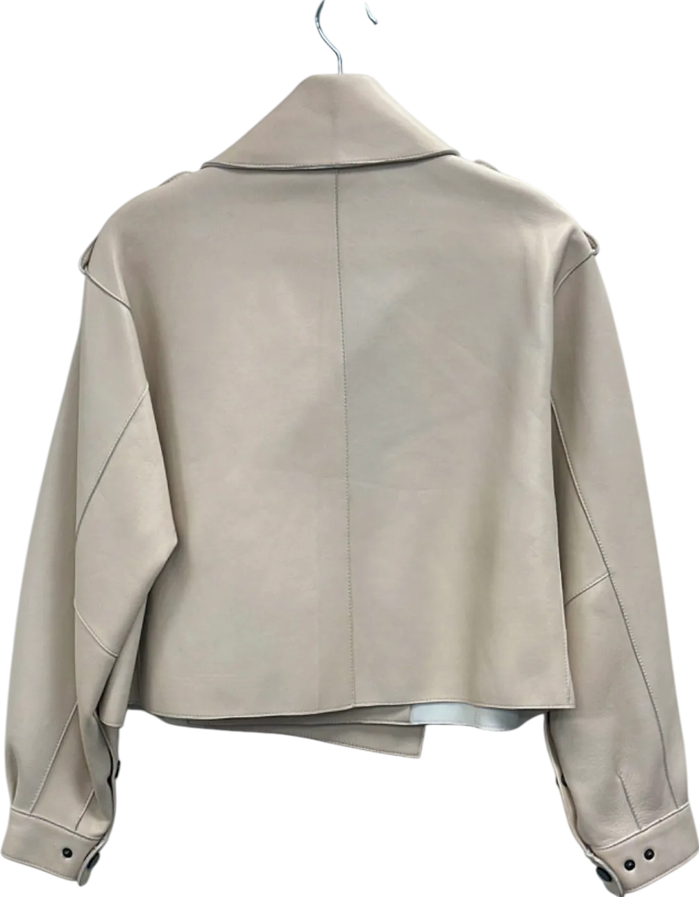 Cream Cropped Trench Coat UK S