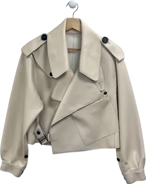 Cream Cropped Trench Coat UK S