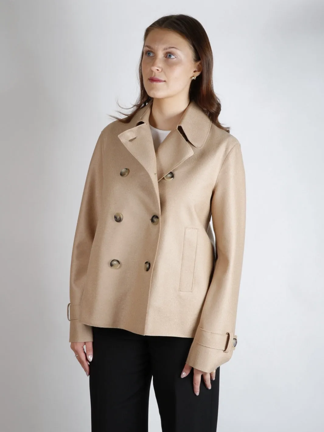 CROPPED TRENCH Beige