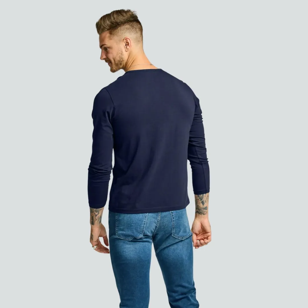 Easy Monday Long Sleeve Henley (Navy)
