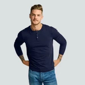 Easy Monday Long Sleeve Henley (Navy)