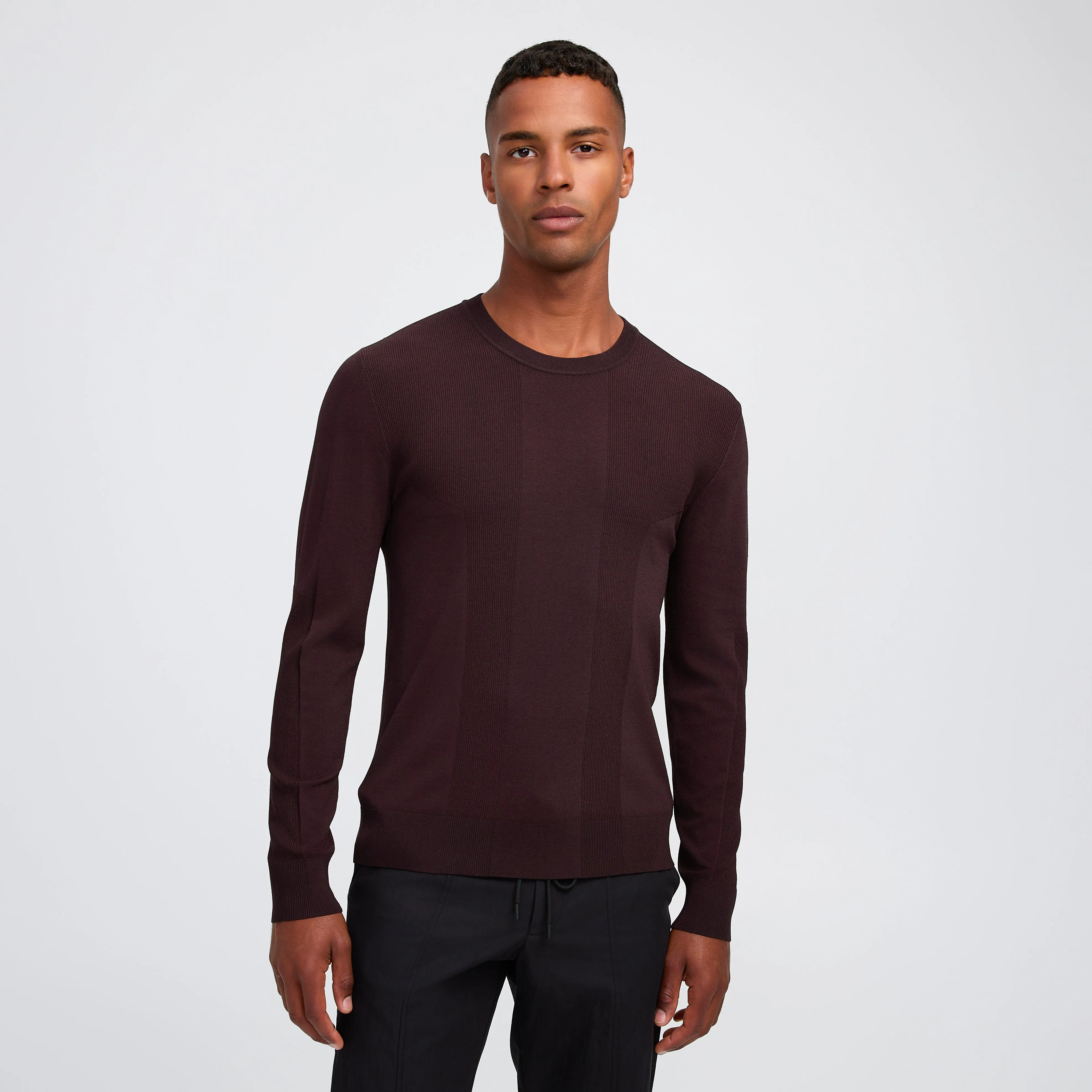 Engineered Tech Knit Crew Sweater Chocolate