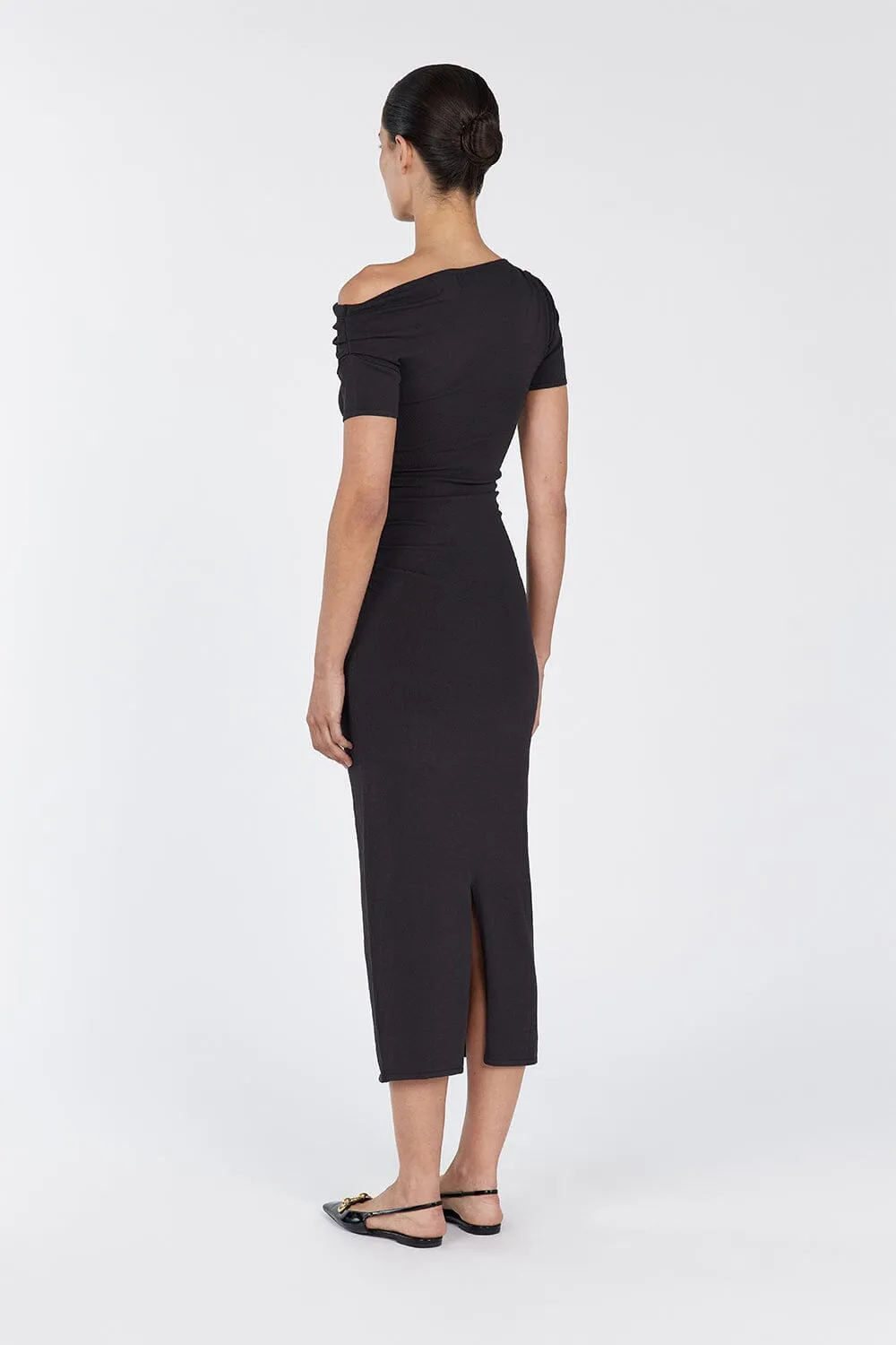 ENZO BITTER CHOC MIDI DRESS