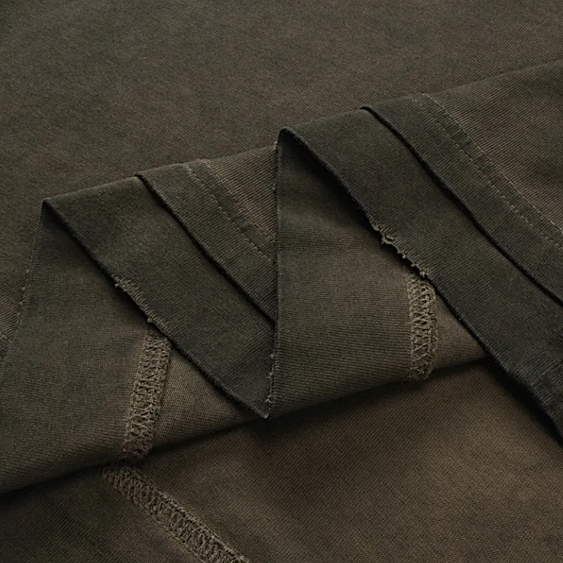 Fake double tee with distress wash