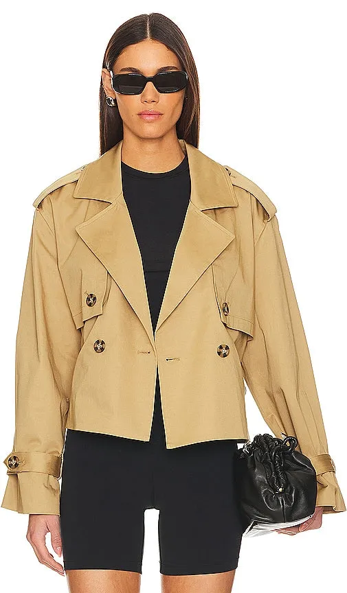 Favorite Daughter The Cropped Charles Trench Coat in Tan