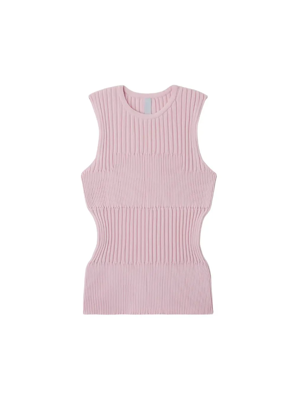 Fluted Sleeveless Top (Pastel Pink)