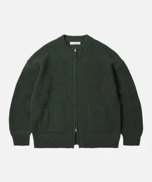 FrizmWorks Wool Deck Zipup Cardigan - Forest Green