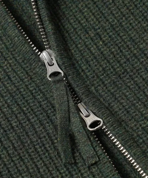 FrizmWorks Wool Deck Zipup Cardigan - Forest Green