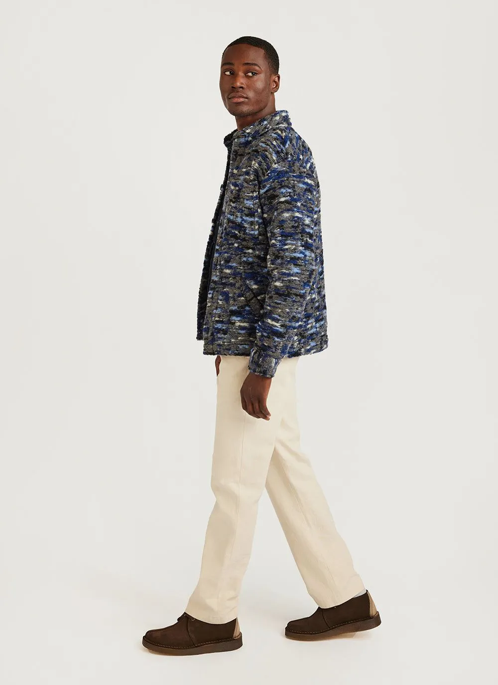 Jacquard Blanket Overshirt | Wool | Blue