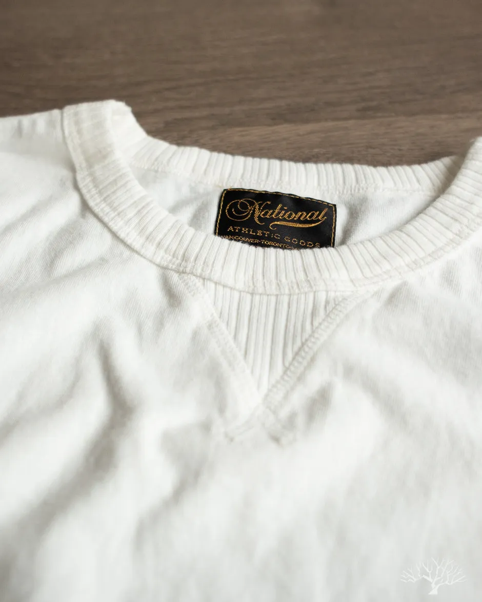 Long Sleeve Ribbed Gym Tee - White