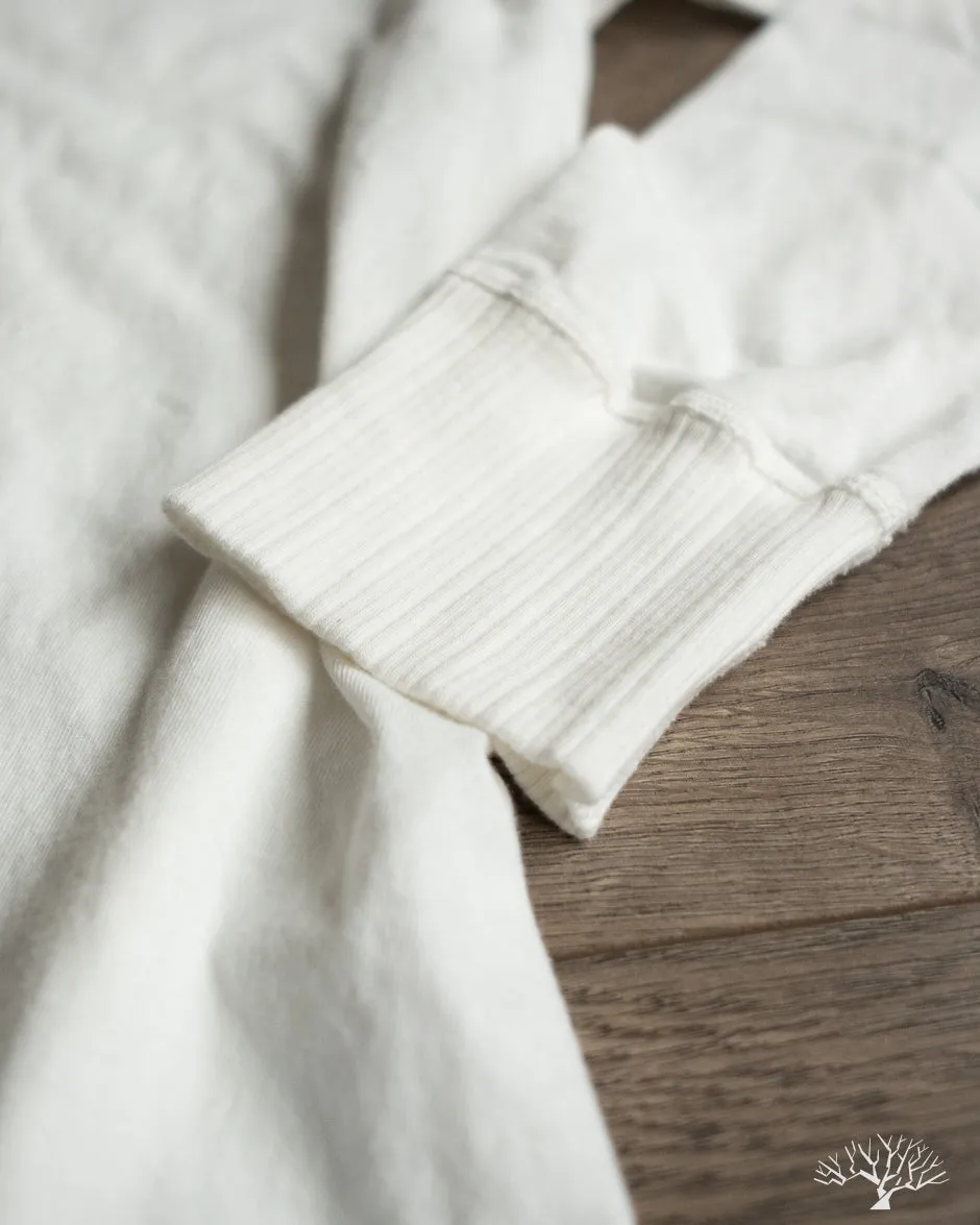 Long Sleeve Ribbed Gym Tee - White