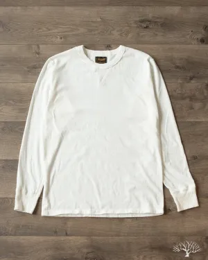 Long Sleeve Ribbed Gym Tee - White