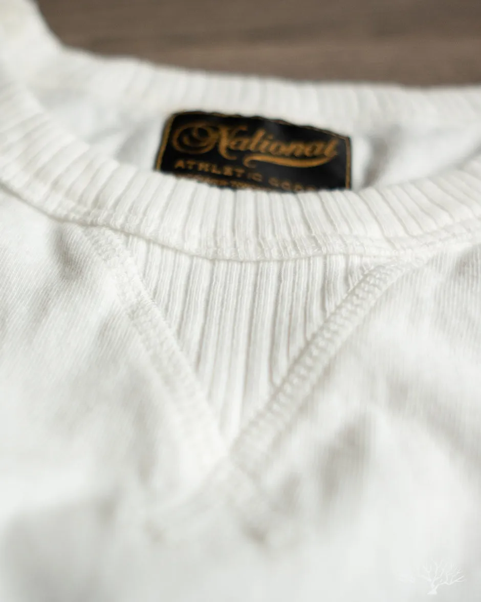 Long Sleeve Ribbed Gym Tee - White