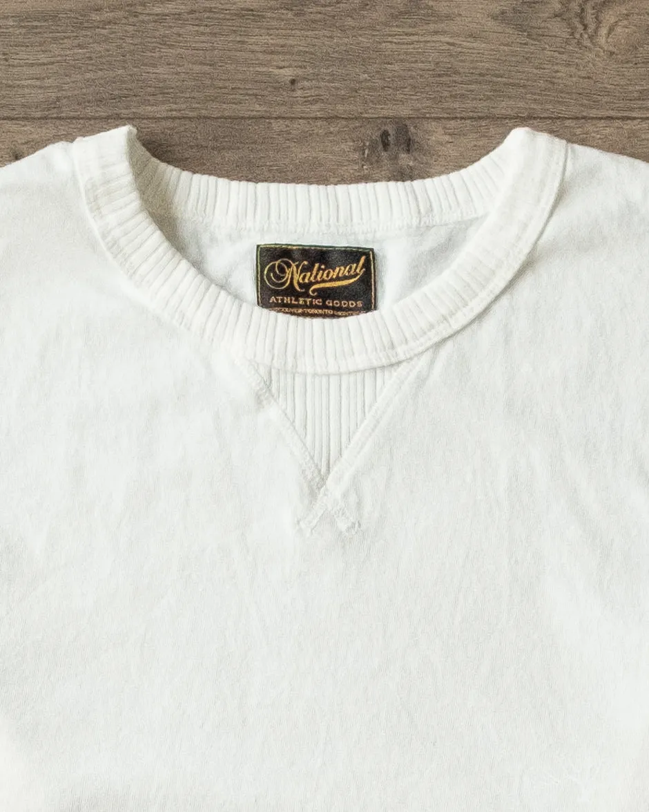 Long Sleeve Ribbed Gym Tee - White