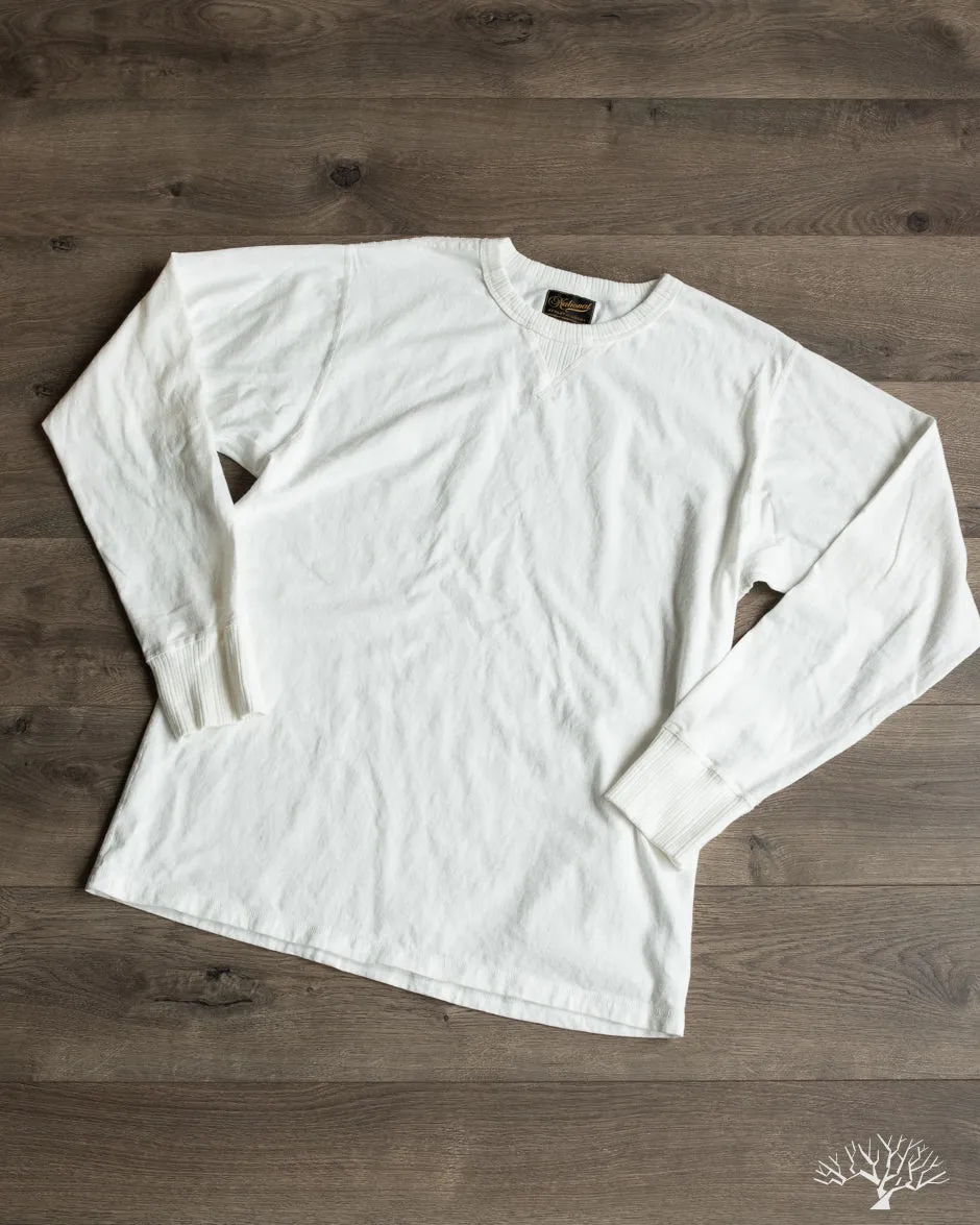 Long Sleeve Ribbed Gym Tee - White