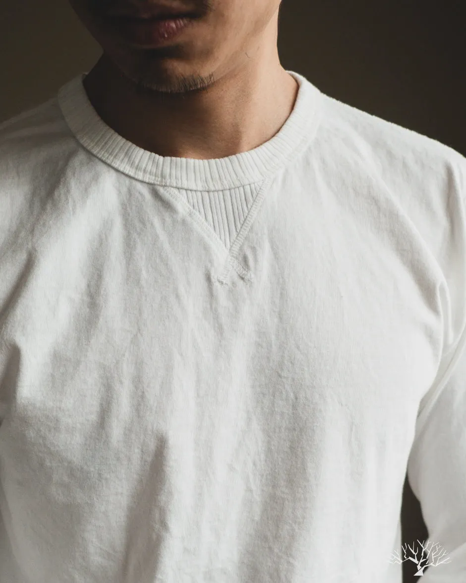 Long Sleeve Ribbed Gym Tee - White