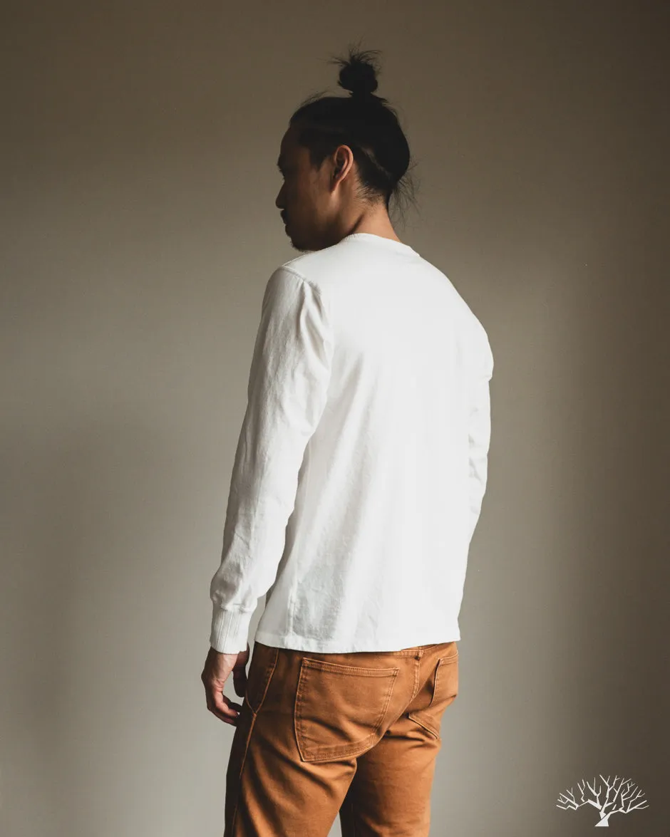 Long Sleeve Ribbed Gym Tee - White