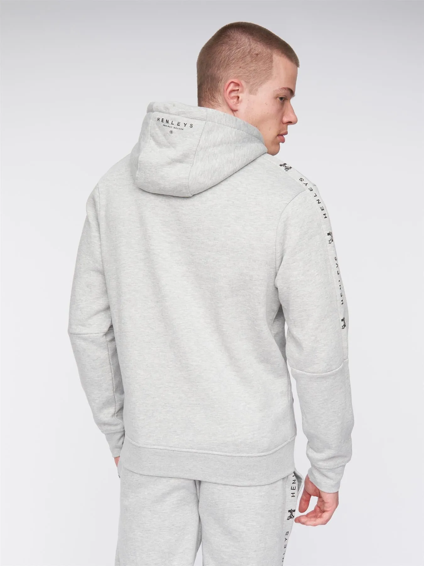 Mens Tapehen Hoodie Grey Marl