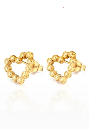 Mila Forever Love Heart Stud Earrings in Gold