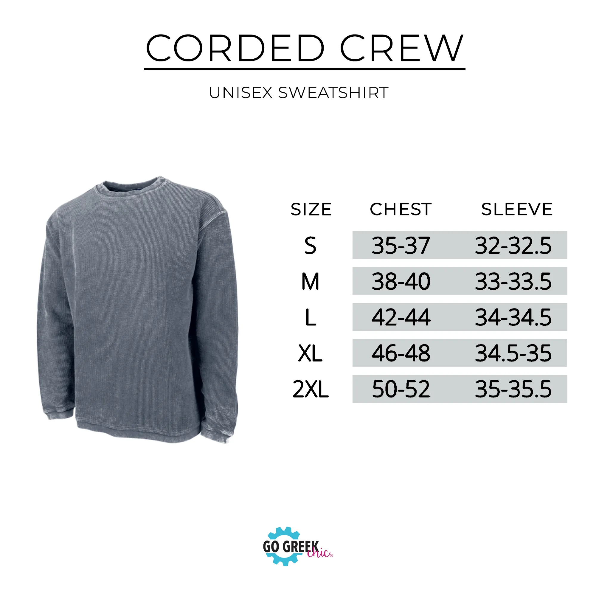 Pi Beta Phi Embroidered Corded Crewneck Sweatshirt, Angel Design - Multiple Colors