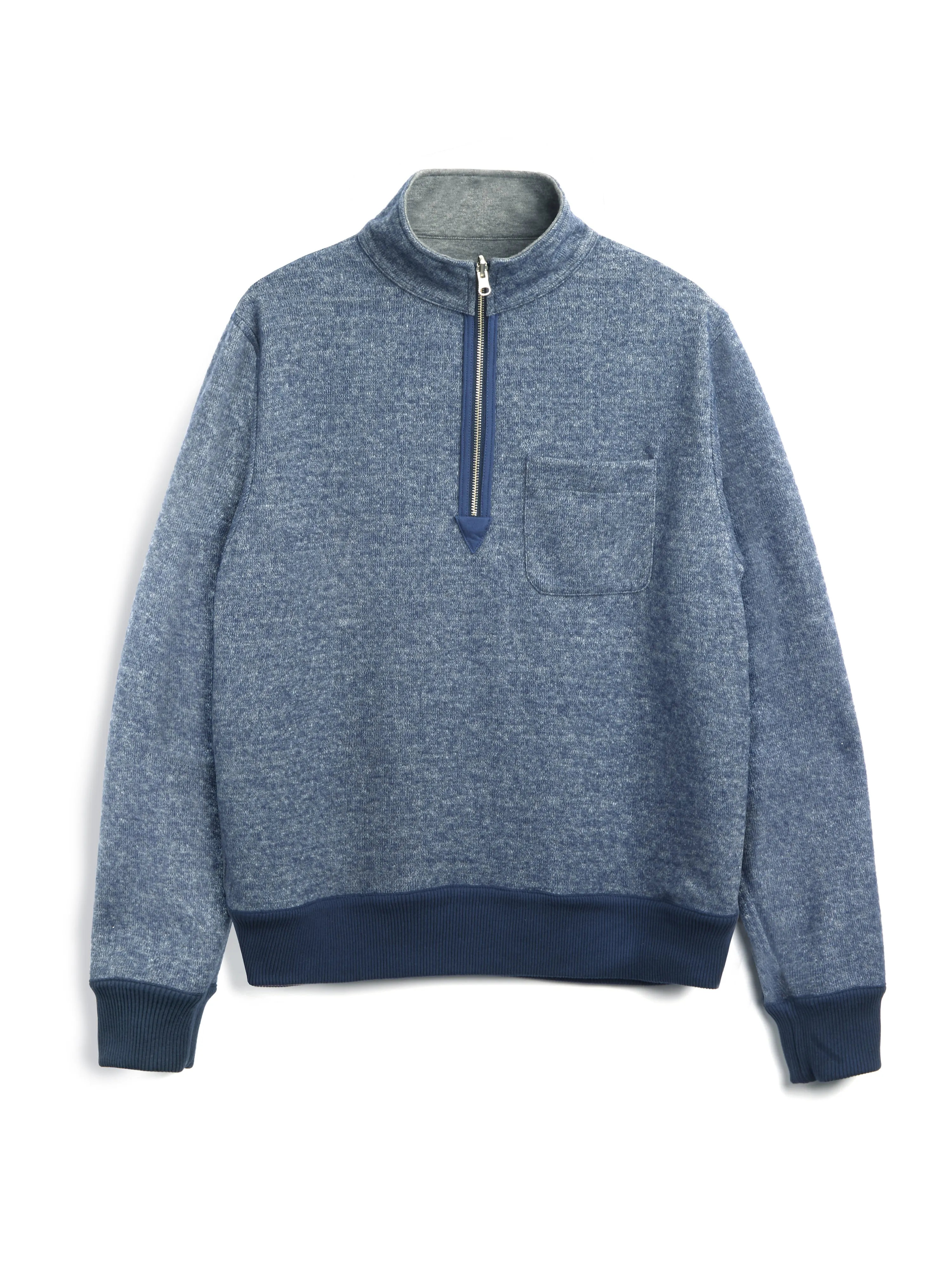 Reversible Half Zip Sweatshirt Edgware Charcoal/Navy