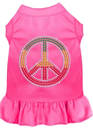 Rhinestone Rasta Peace Dress Bright Pink Med (12)