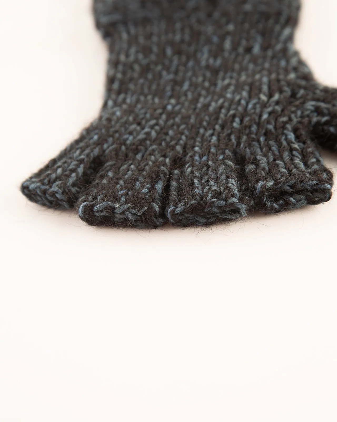 Sky Glove - Handknit Charcoal Alpaca Cotton
