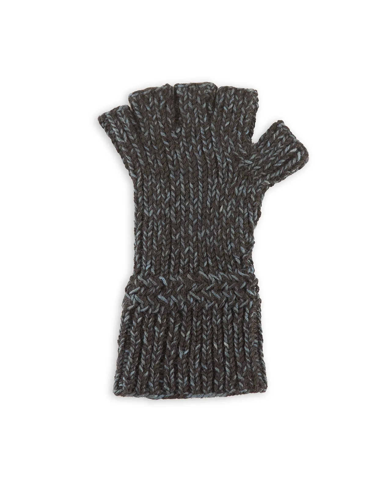 Sky Glove - Handknit Charcoal Alpaca Cotton