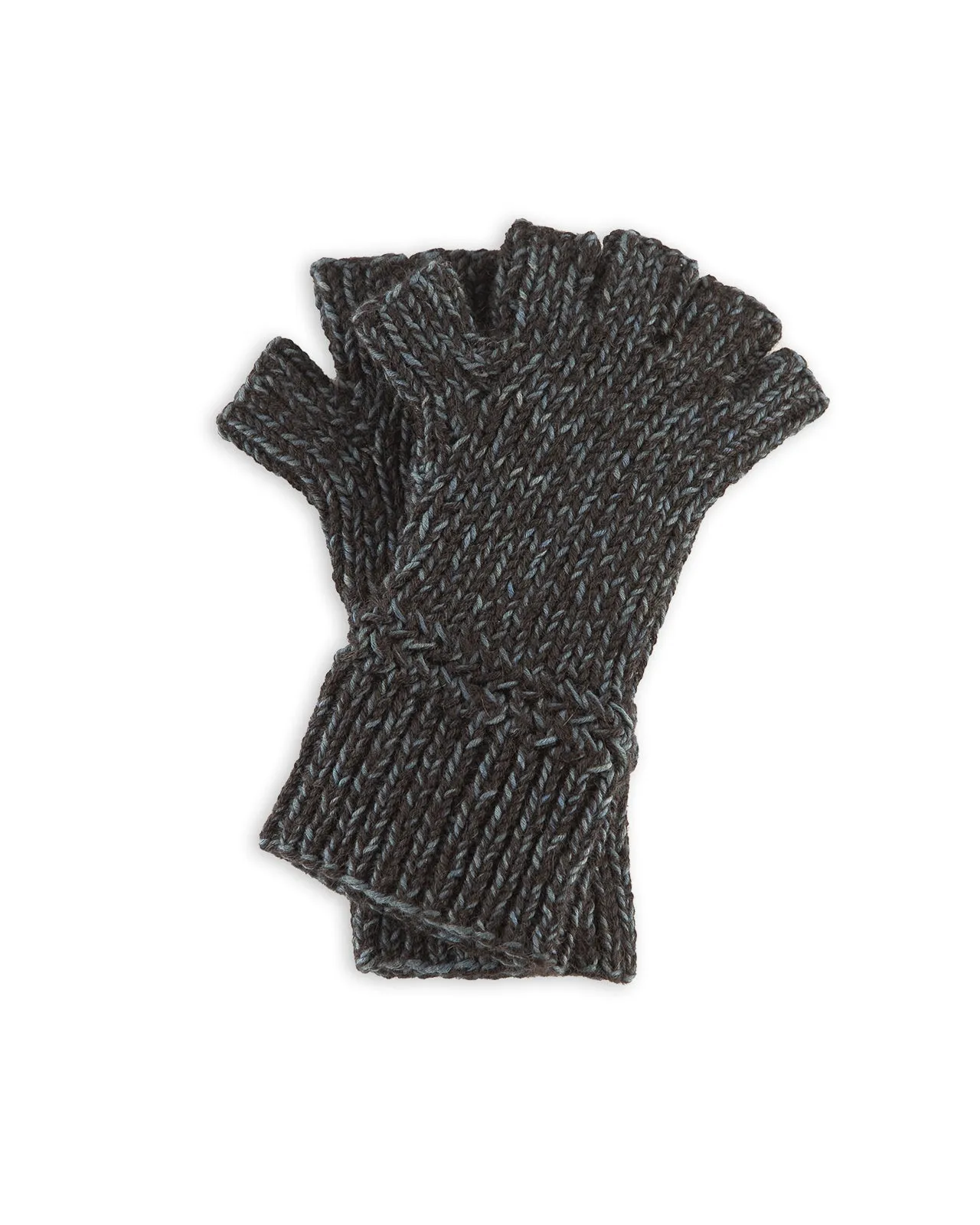 Sky Glove - Handknit Charcoal Alpaca Cotton