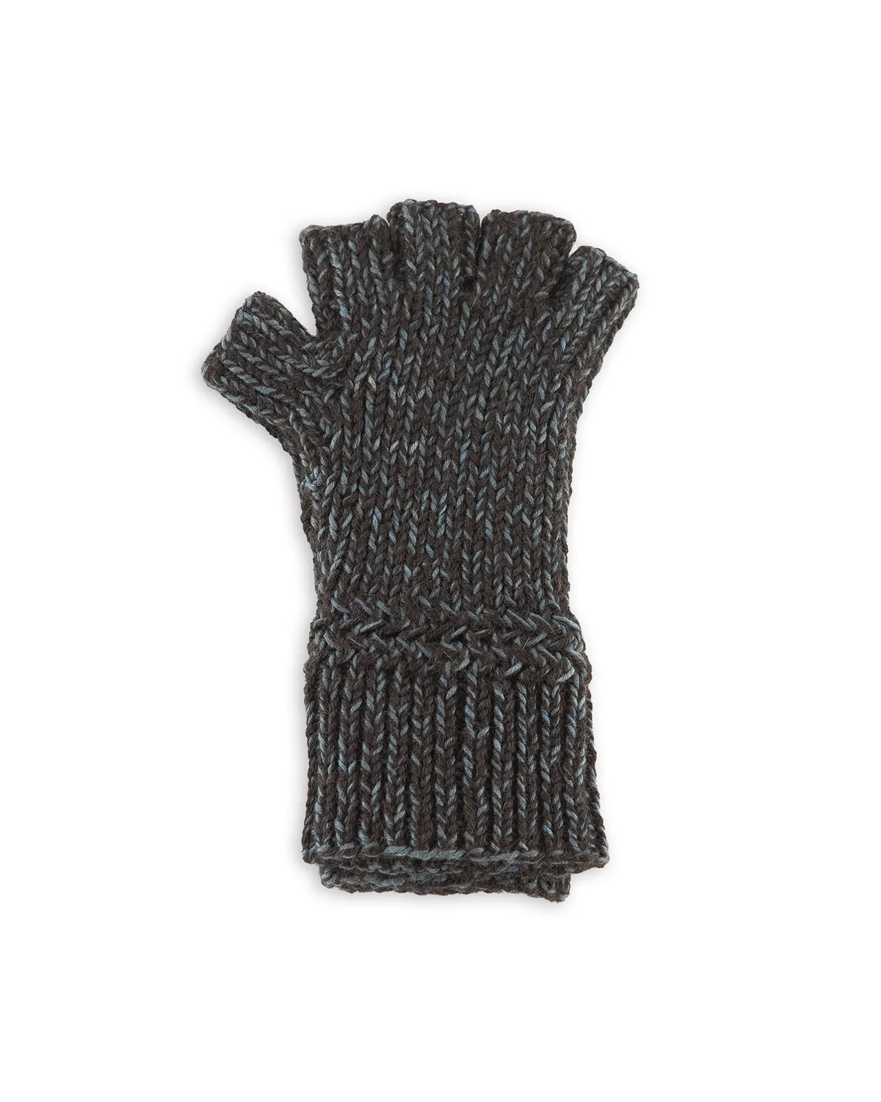 Sky Glove - Handknit Charcoal Alpaca Cotton